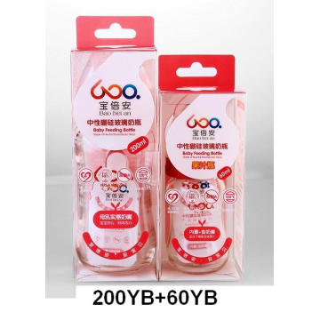 200ml + 60ml Neutrale Boroslicate Glas Baby Fütterung Flasche (ein Satz)